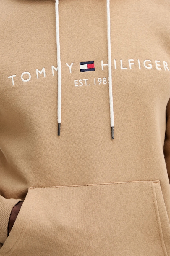 Tommy Hilfiger bluza z kapturem męska z bawełną MW0MW11599 zielony