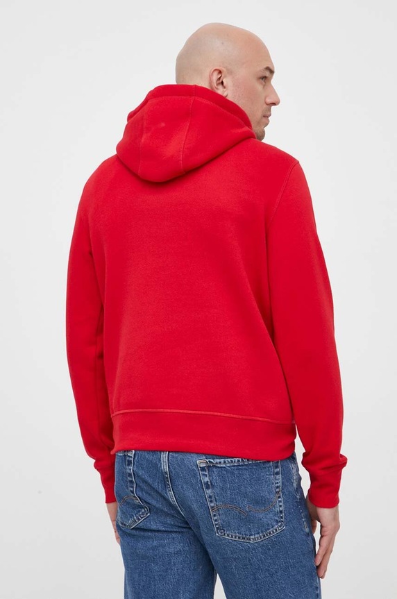 Oblečenie Tommy Hilfiger mikina s kapucňou pánska s bavlnou MW0MW11599 červená