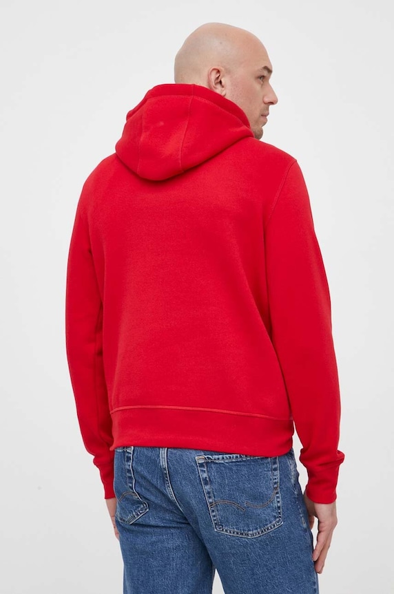Oblečenie Tommy Hilfiger mikina s kapucňou pánska s bavlnou MW0MW11599 červená
