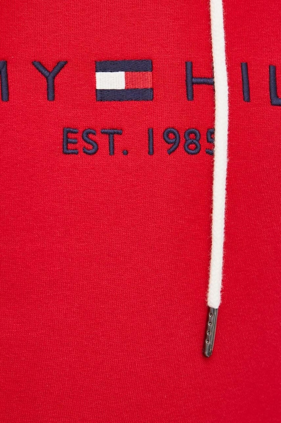 Tommy Hilfiger mikina s kapucňou pánska s bavlnou MW0MW11599 červená