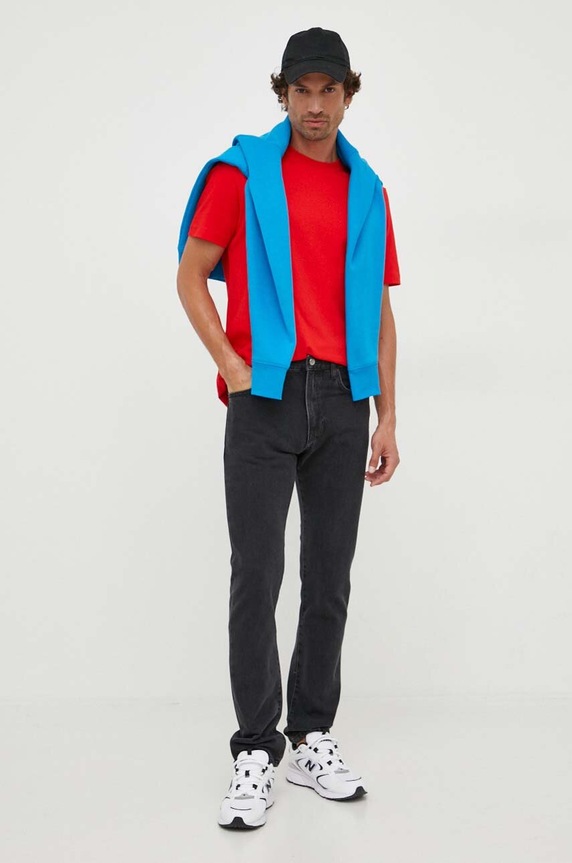 Tommy Hilfiger kapucnis melegítőfelső férfi pamuttal MW0MW11599 kék SS26