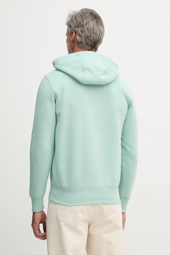 Îmbrăcăminte Tommy Hilfiger hanorac cu glugă bărbătesc cu bumbac MW0MW11599 turcoaz