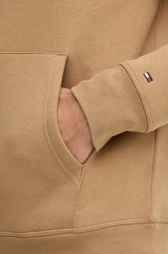 Tommy Hilfiger dukserica s kapuljačom muška pamučna MW0MW11599 bež