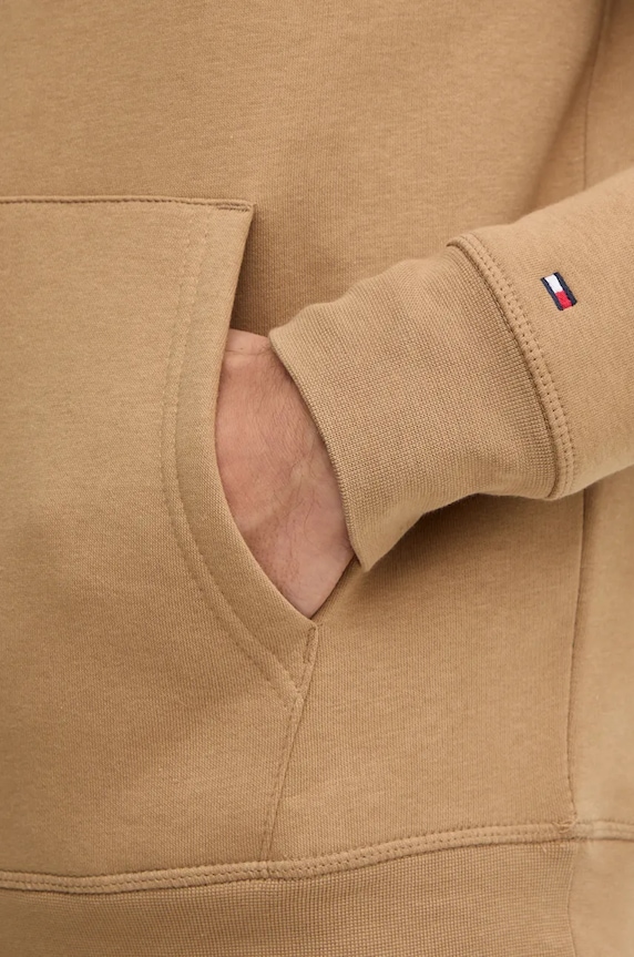 Tommy Hilfiger dukserica s kapuljačom muška pamučna MW0MW11599 bež