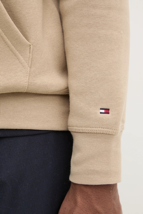 Tommy Hilfiger dukserica sa kapuljačom za muškarce s pamukom MW0MW11599 bež