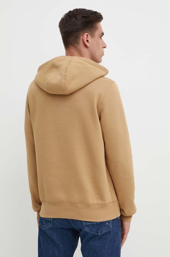 Odjeća Tommy Hilfiger dukserica sa kapuljačom za muškarce s pamukom MW0MW11599 bež