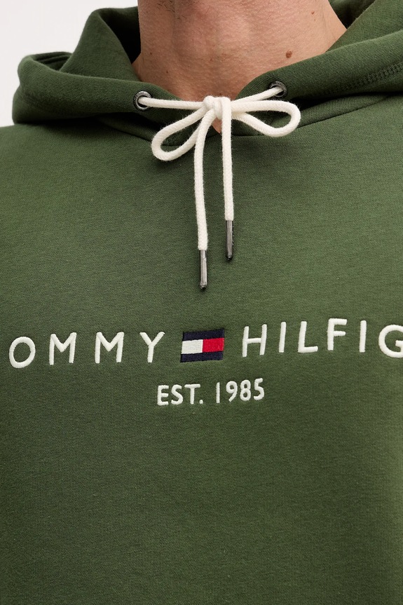 Tommy Hilfiger bluza z kapturem męska z bawełną MW0MW11599 zielony