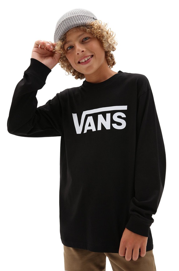 Vans - Longsleeve copii 122-174 cm print negru VN000XOIY281