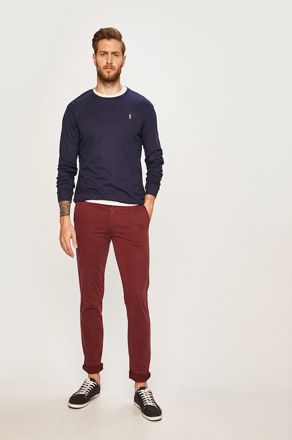 Polo Ralph Lauren - Longsleeve 710760121003 710760121003 granatowy AW19