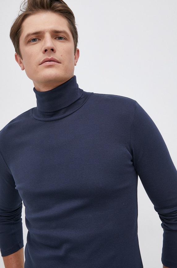 Marc O'Polo Longsleeve bawełniany pozostałe granatowy M29220252354