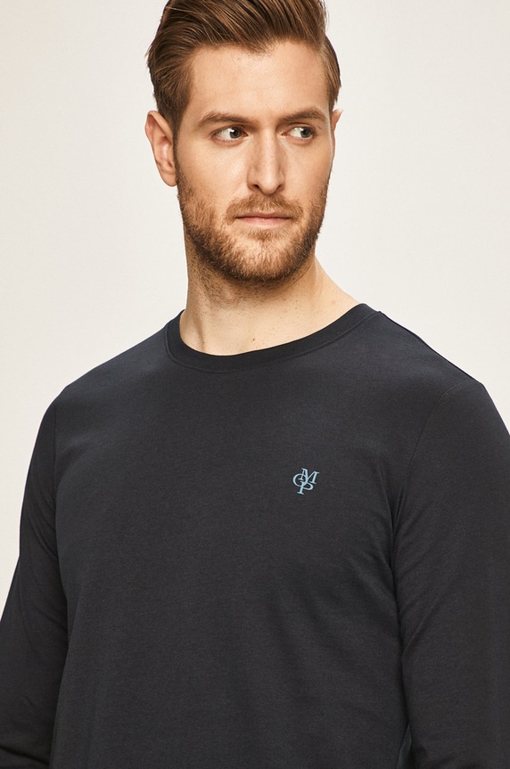Marc O'Polo - Longsleeve bawełna granatowy B21222052022