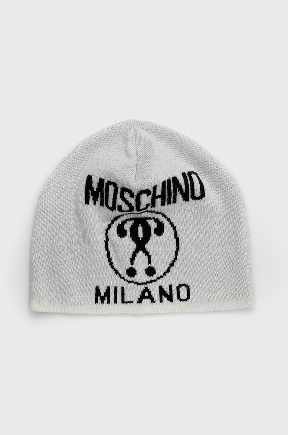 Čepice Moschino vlna šedá M5146.60016