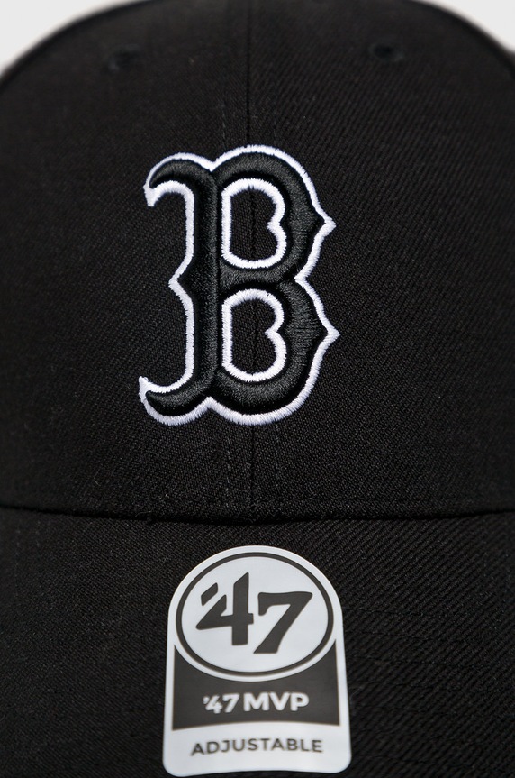 47 brand - Czapka MLB Boston Red Socks B.MVPSP02WBP.BKA czarny AW19