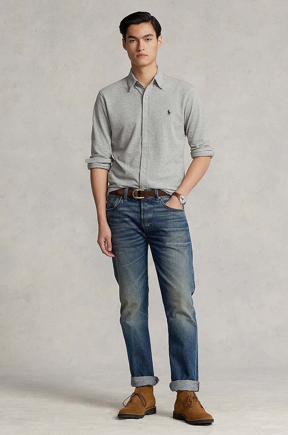 Odzież Polo Ralph Lauren - Koszula 710654408019 710654408019 szary