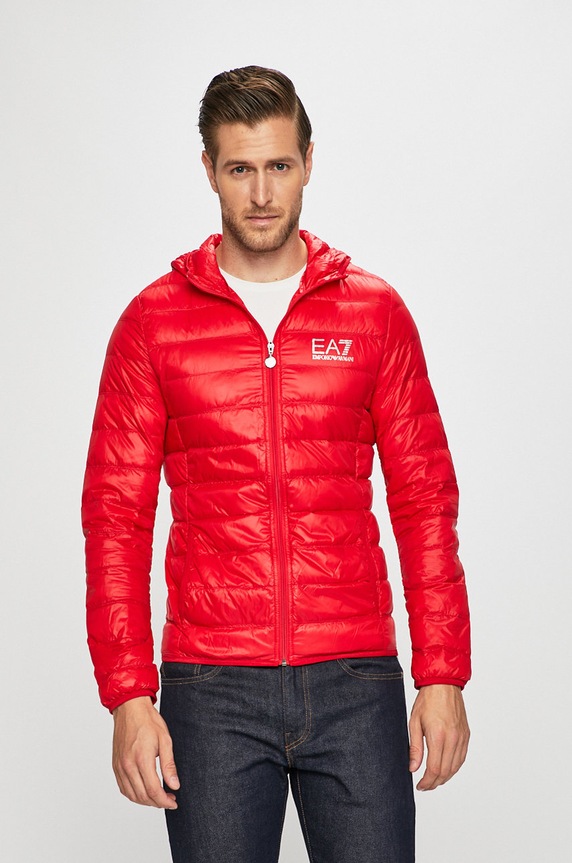 Пухова куртка EA7 Emporio Armani з капюшоном червоний PN29Z.8NPB02