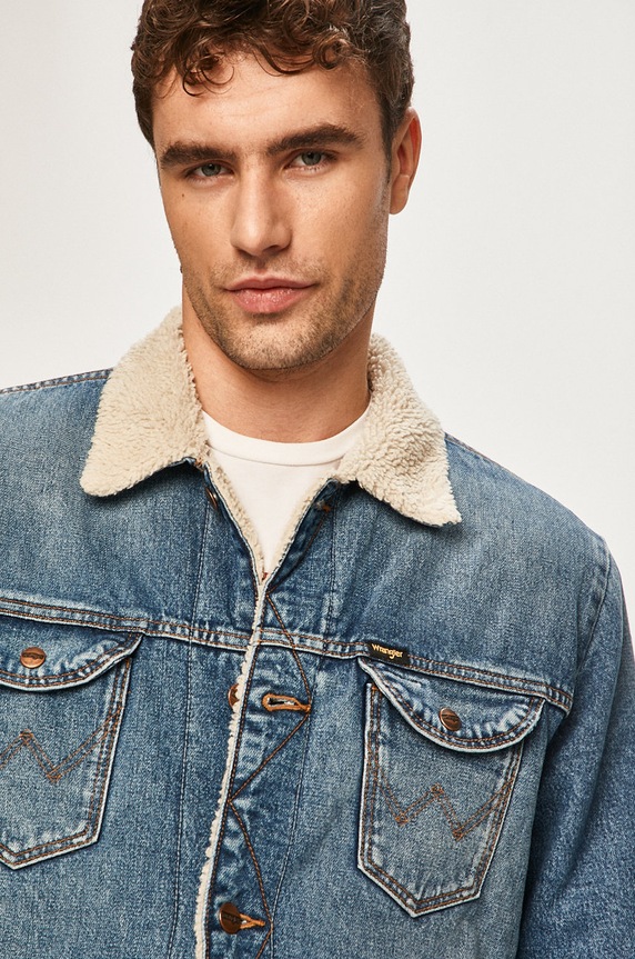 Wrangler geacă din denim W4MSUG10K albastru
