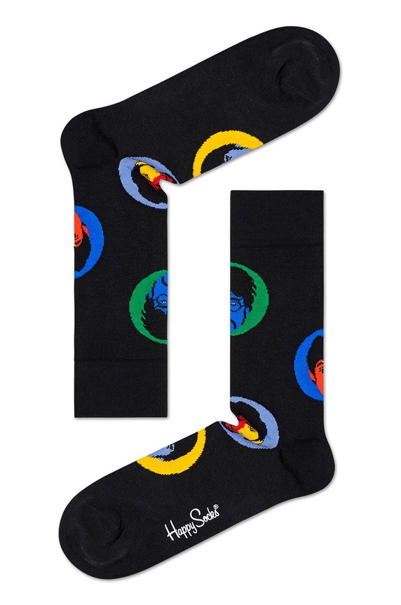 Happy Socks - Чорапи The Beatles черен BEA01.9700.M