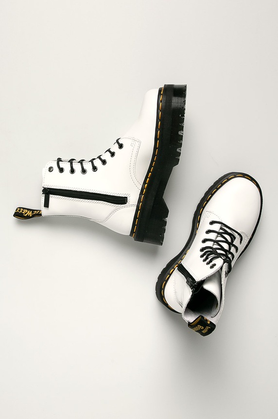 Shoes Dr. Martens leather biker boots Jadon Polished Smooth DM15265100 white