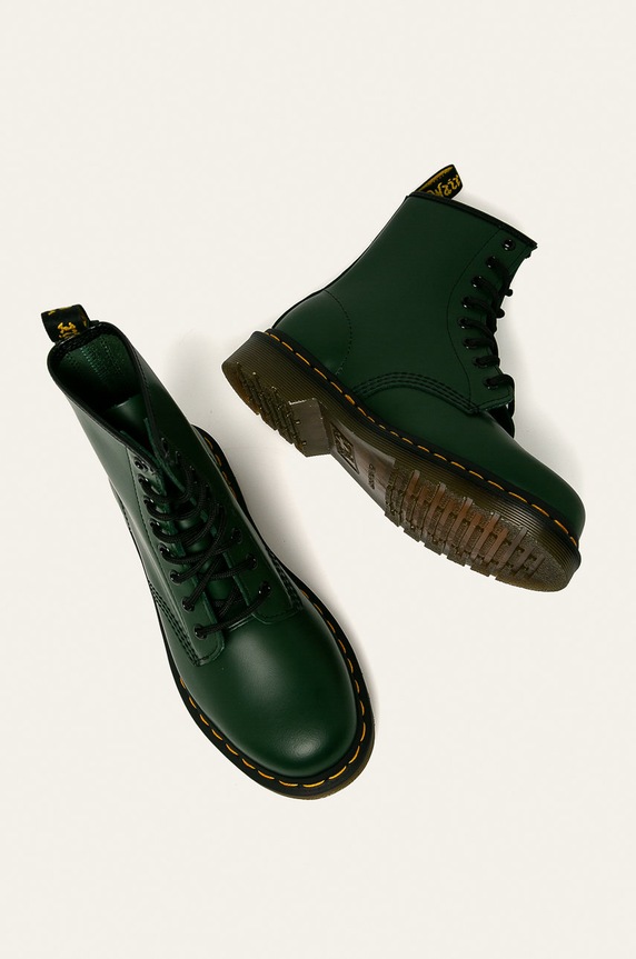 Dr. Martens leather biker boots 1460 green DM11822207