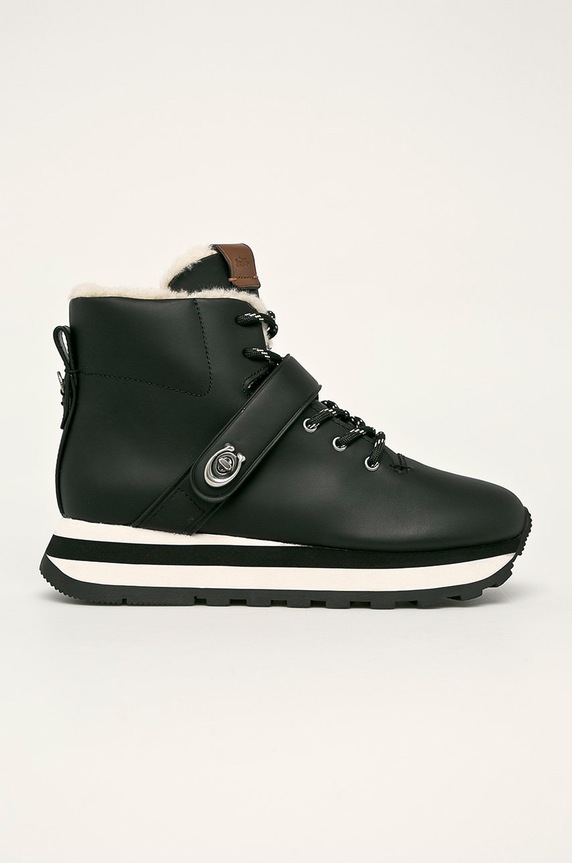 Coach - Cizme de piele cu snur negru G4299