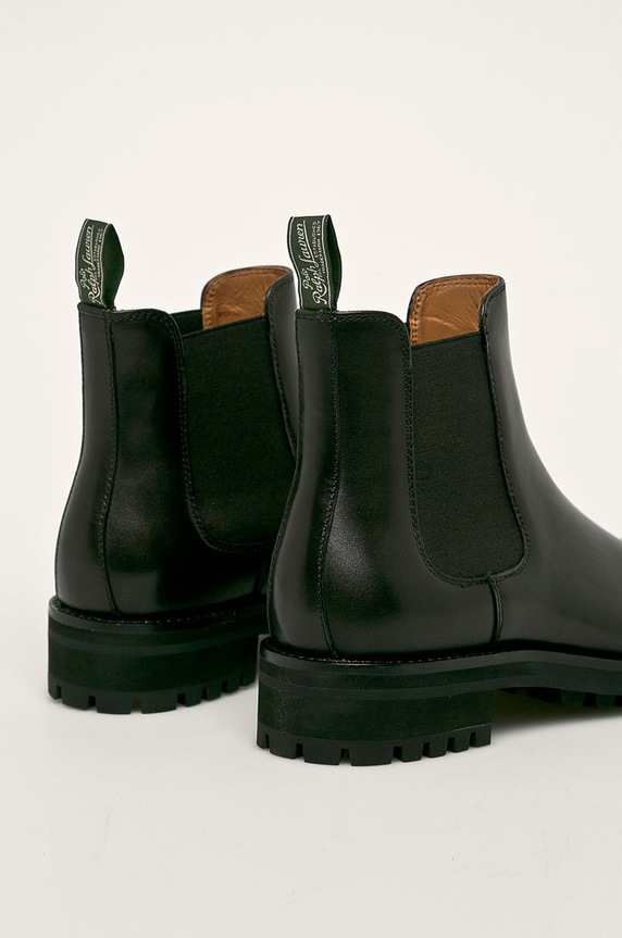 Παπούτσια Polo Ralph Lauren - Δερμάτινες μπότες Τσέλσι 812754385001 μαύρο