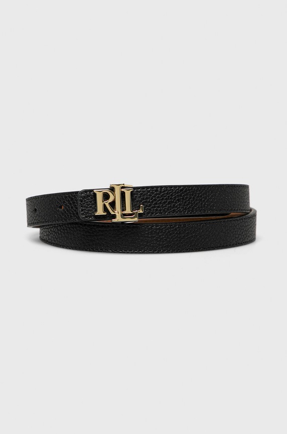 Lauren Ralph Lauren - Pasek skórzany dwustronny 412754799001 czarny 412754799001