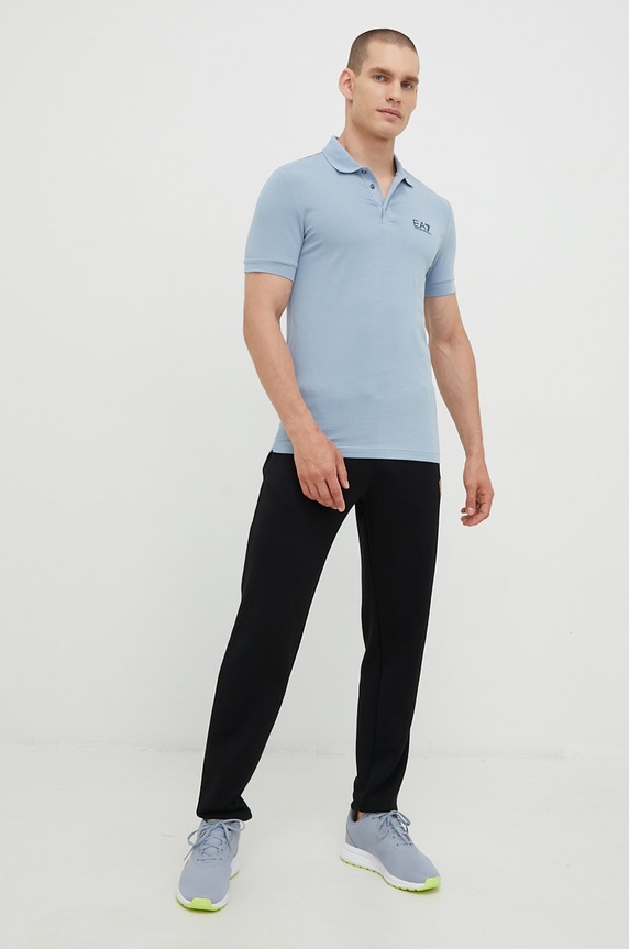 EA7 Emporio Armani - Polo PJM5Z.8NPF04 PJM5Z.8NPF04 niebieski SS24