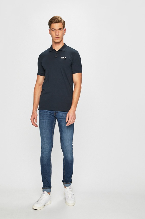 EA7 Emporio Armani - Pánske polo tričko PJM5Z.8NPF04 tmavomodrá SS24