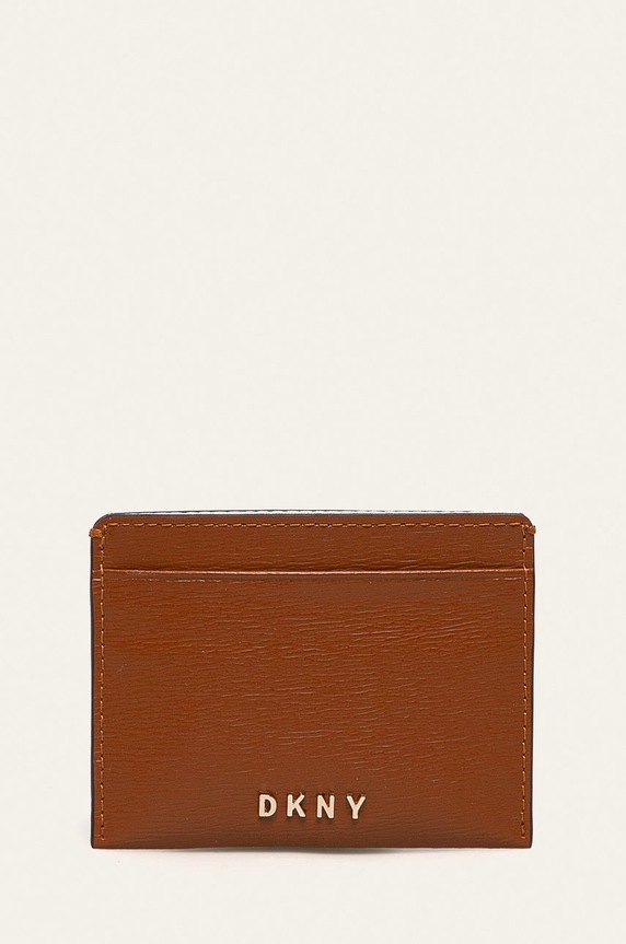 Δερμάτινη θήκη για κάρτες DKNY καφέ R92Z3C09