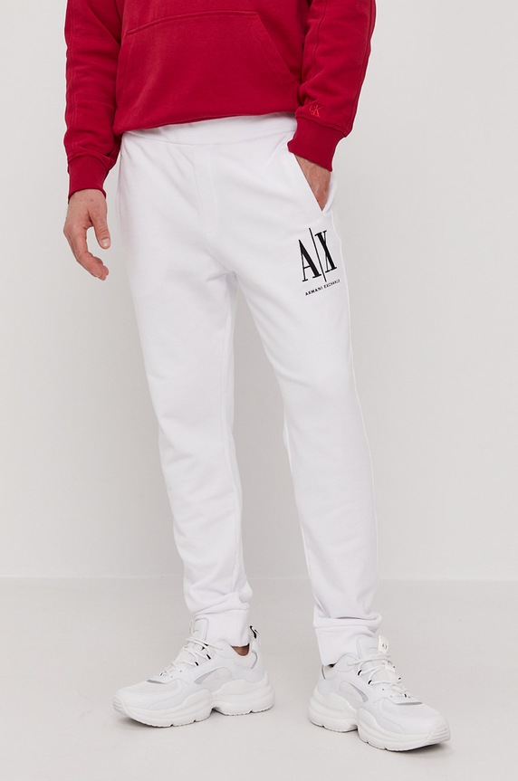 Armani Exchange nadrág dzsörzé fehér 8NZPPA.ZJ1ZZ