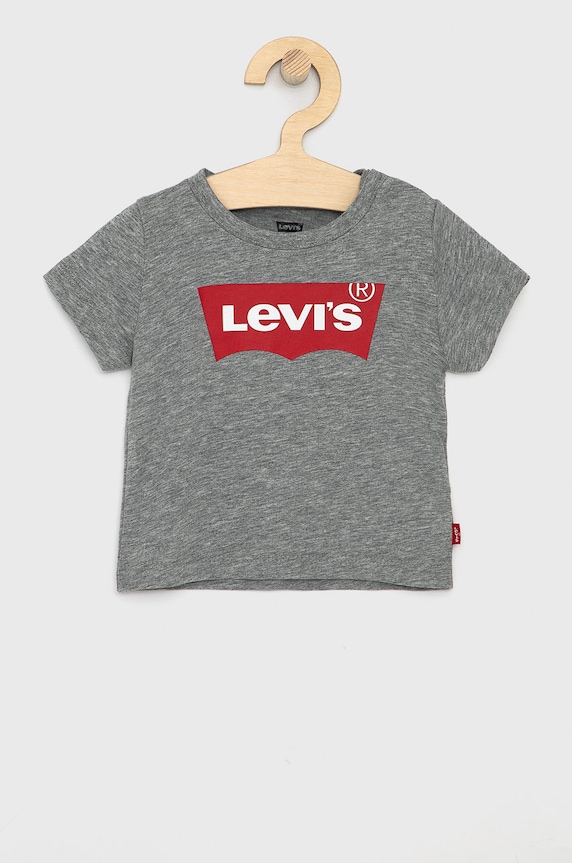 Levi's - T-shirt dziecięcy 62-98 cm nadruk szary NP10004
