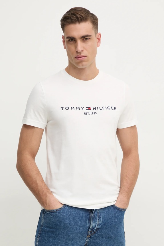 Tommy Hilfiger t-shirt in cotone sovrastampa bianco MW0MW11465