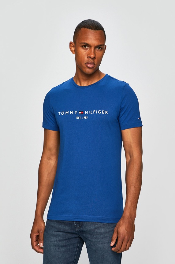 Tommy Hilfiger - Μπλουζάκι βαμβάκι μπλε MW0MW11465
