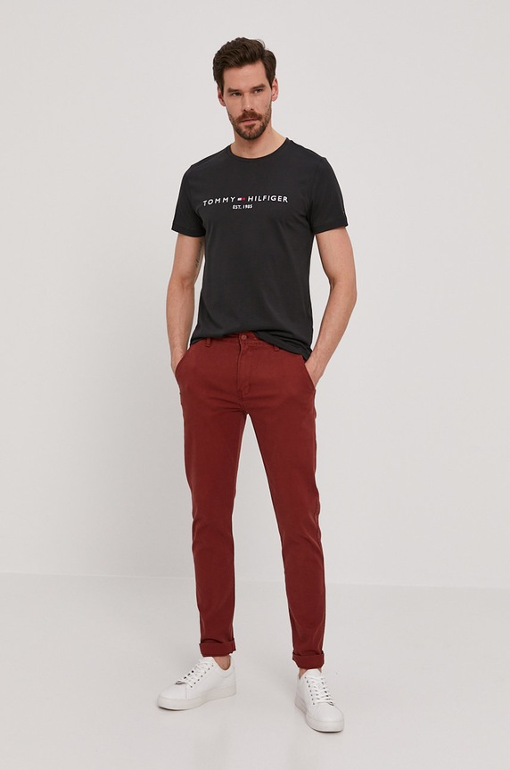 Tommy Hilfiger - Μπλουζάκι MW0MW11465 μαύρο AA00