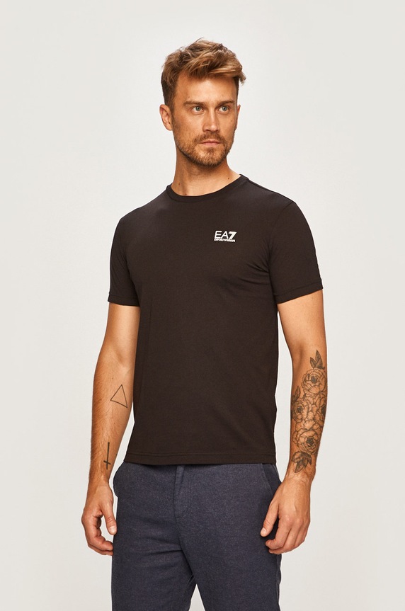 EA7 Emporio Armani - Pánske tričko jednofarebný čierna PJM9Z.8NPT51