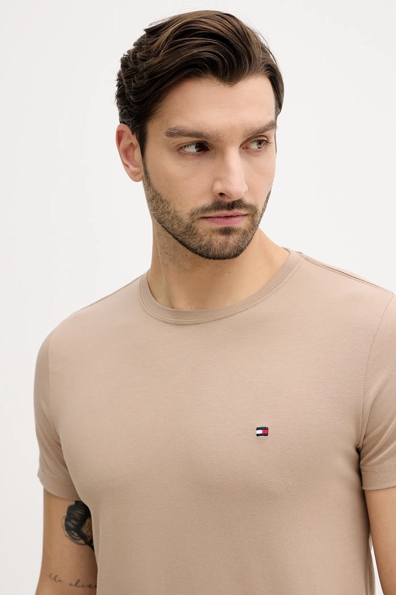 Majica kratkih rukava Tommy Hilfiger bež MW0MW10800
