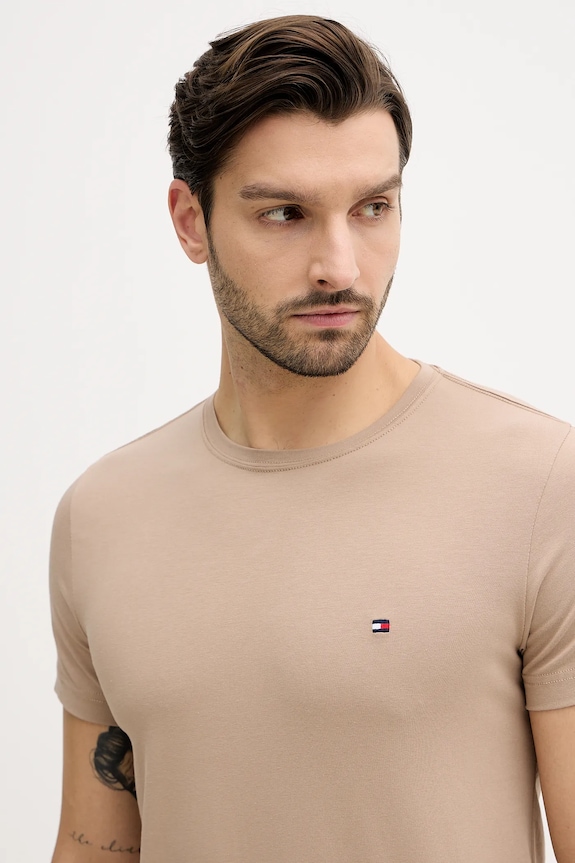 Majica kratkih rukava Tommy Hilfiger bež MW0MW10800