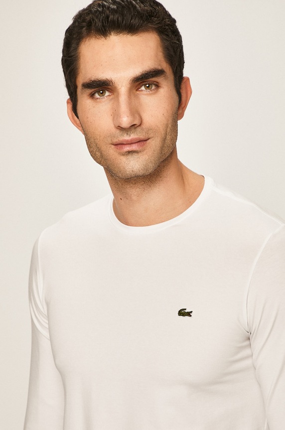 Lacoste - Pánske tričko s dlhým rukávom biela TH0990