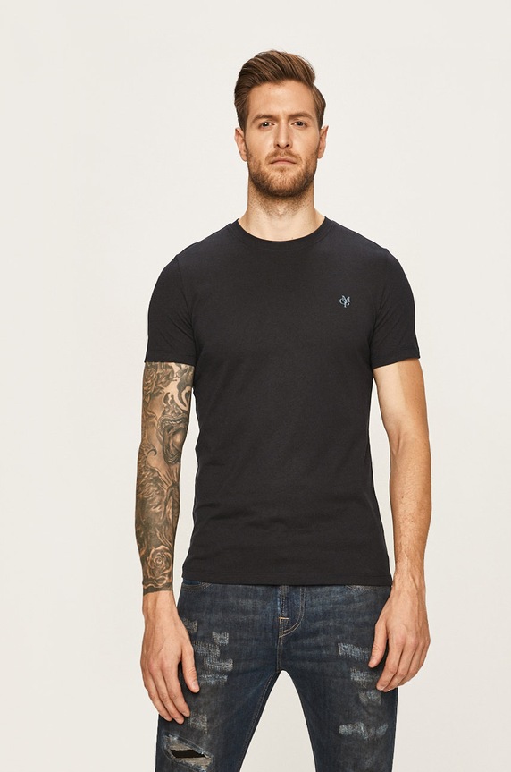 Marc O'Polo - T-shirt bawełna granatowy B21222051068