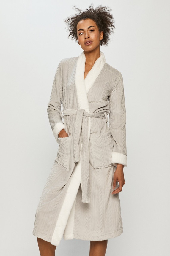 Etam - Szlafrok OXY dzianina szary 652317002