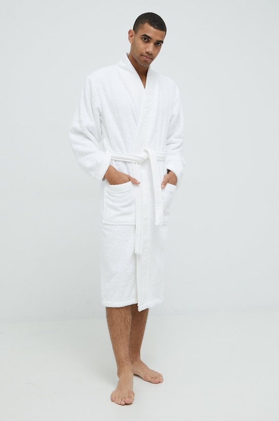 BOSS accappatoio in cotone PLAIN.MEN bianco AW22