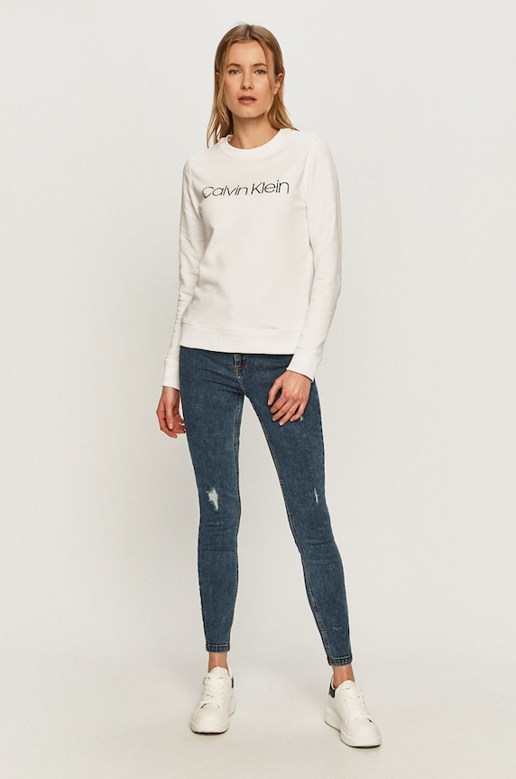 Calvin Klein hanorac de bumbac K20K202157 alb AA00