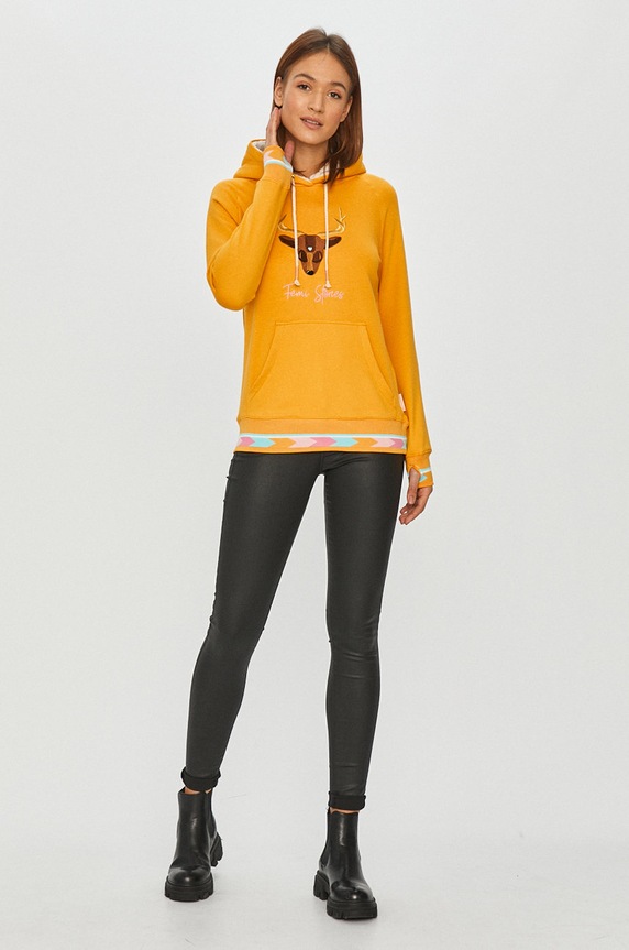 Femi Stories - Bluza bawełniana Sone SONE.MTD żółty AW20