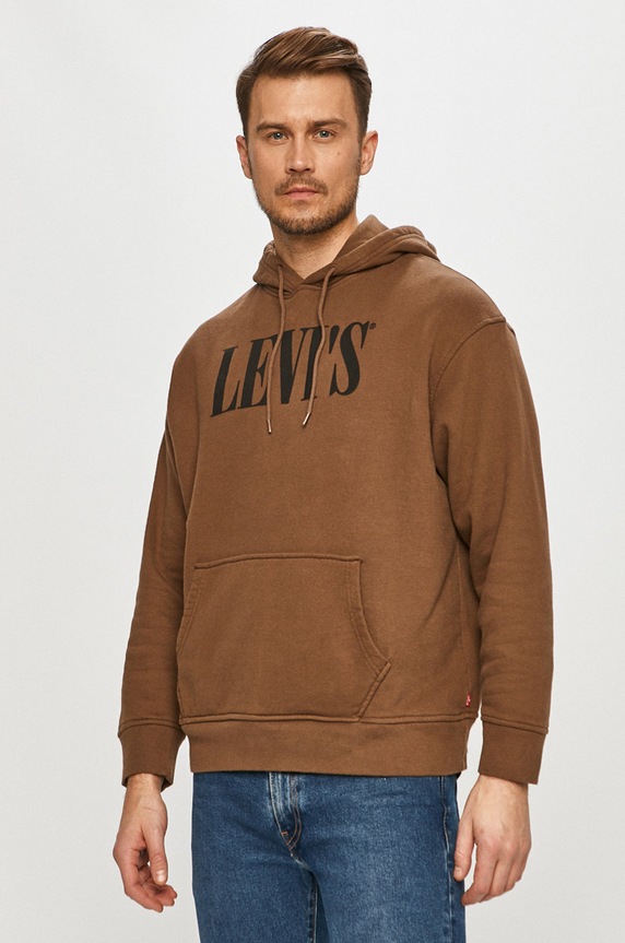 Levi's - Bavlnená mikina bavlna hnedá 38479.0012