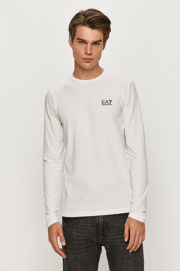EA7 Emporio Armani longsleeve 8NPT55.PJM5Z z elastanem biały 8NPT55.PJM5Z