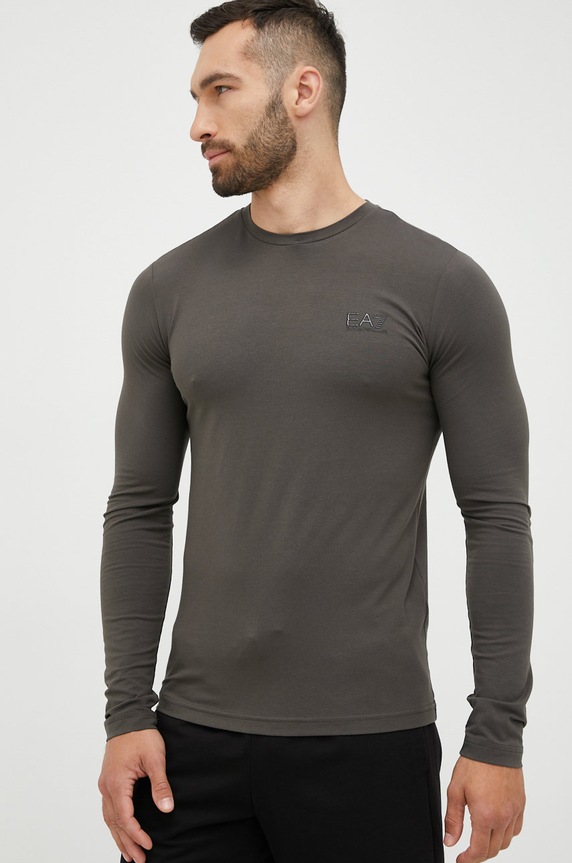 EA7 Emporio Armani longsleeve 8NPT55.PJM5Z z elastanem zielony 8NPT55.PJM5Z