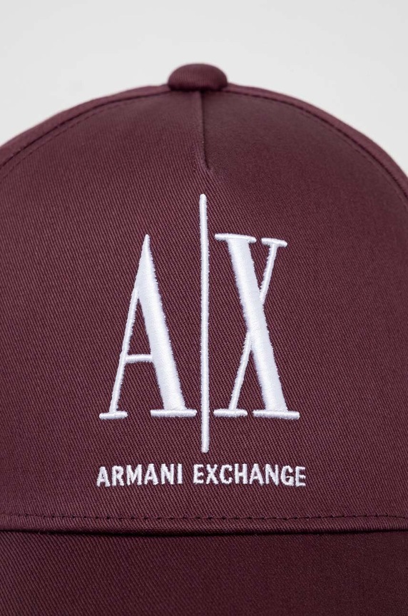 Armani Exchange czapka z daszkiem bawełniana 954047.CC811.NOS bordowy AA00