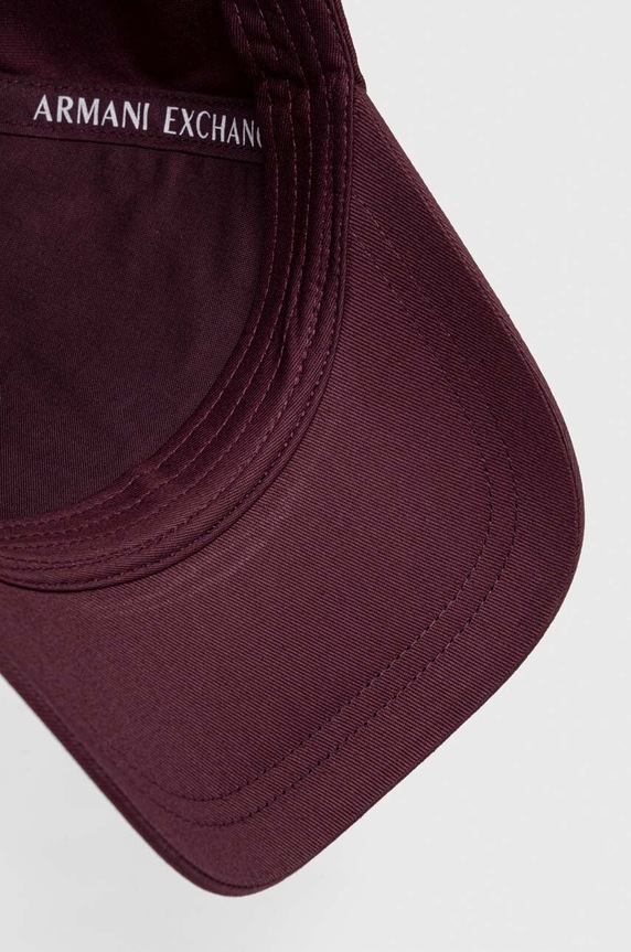 Armani Exchange czapka z daszkiem bawełniana bordowy 954047.CC811.NOS