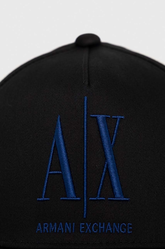 Akcesoria Armani Exchange czapka z daszkiem bawełniana 954047.CC811.NOS czarny