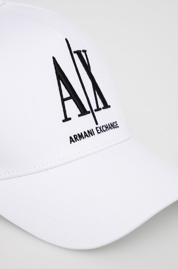 Armani Exchange czapka z daszkiem bawełniana 954047.CC811.NOS biały AA00